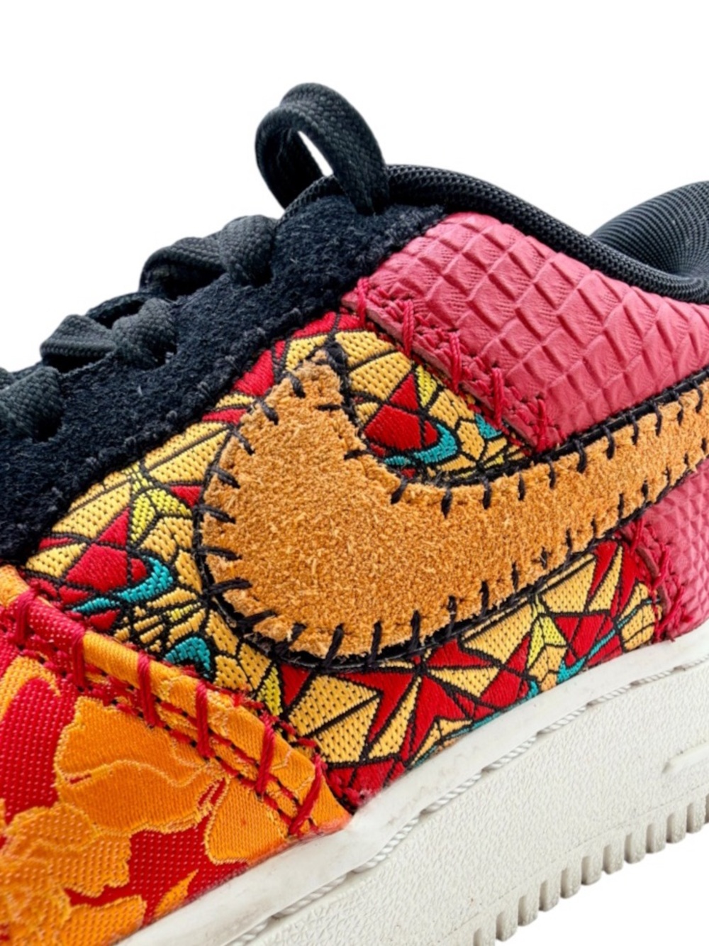 Nike Air Force 1 Low PRM GS Chinese New Year 2019 Red Orange Gold Sneakers Sz 4Y